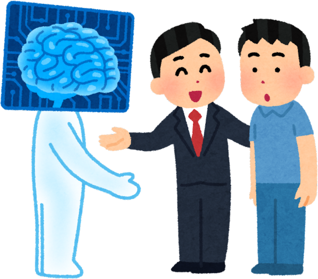 Illustration of a Technical Evangelist Introducing AI Technology