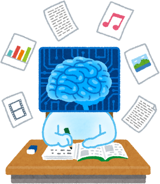 Illustration of Artificial Intelligence Studying at a Desk